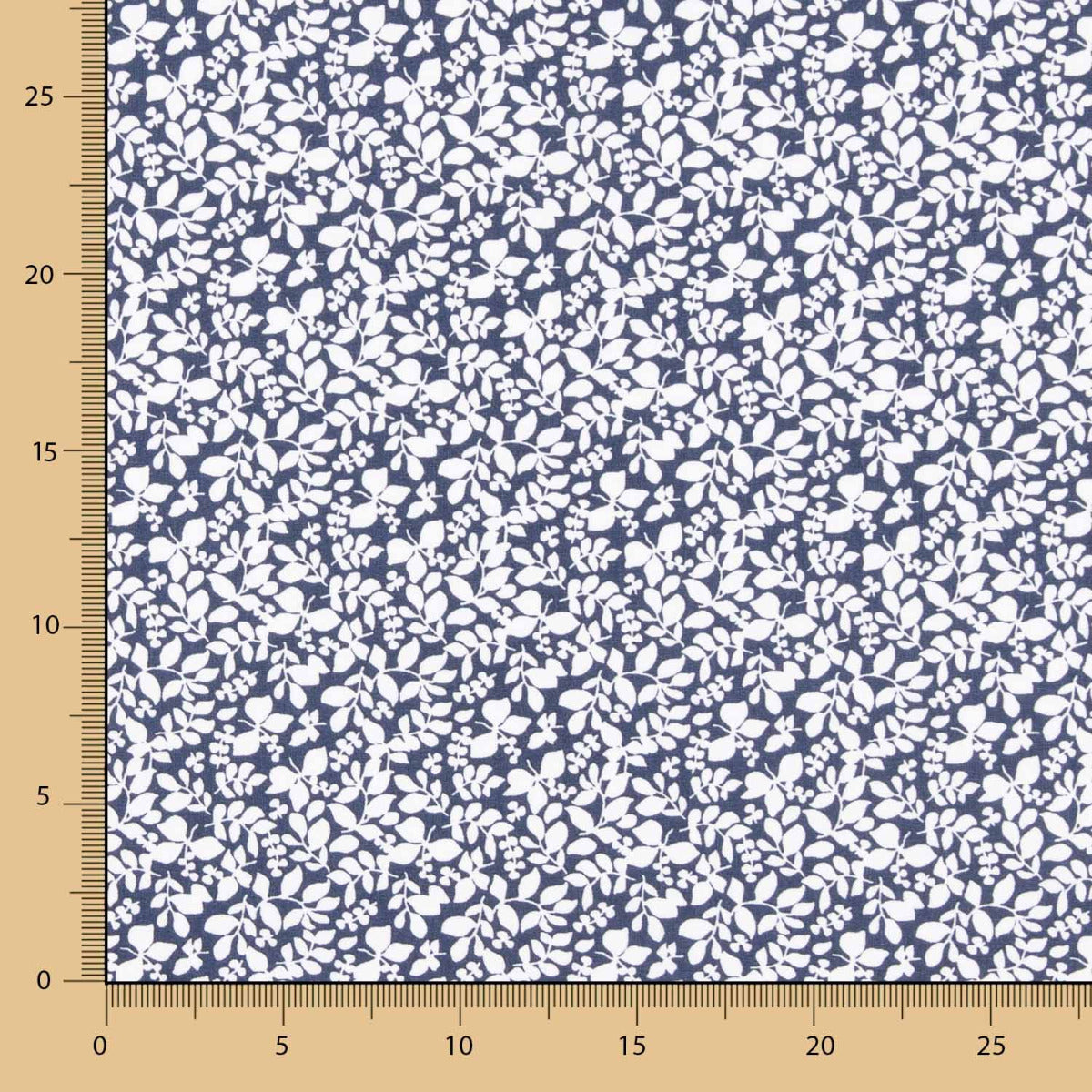 Popelín Algodón Infantil Hojas Marino - Ribes y Casals