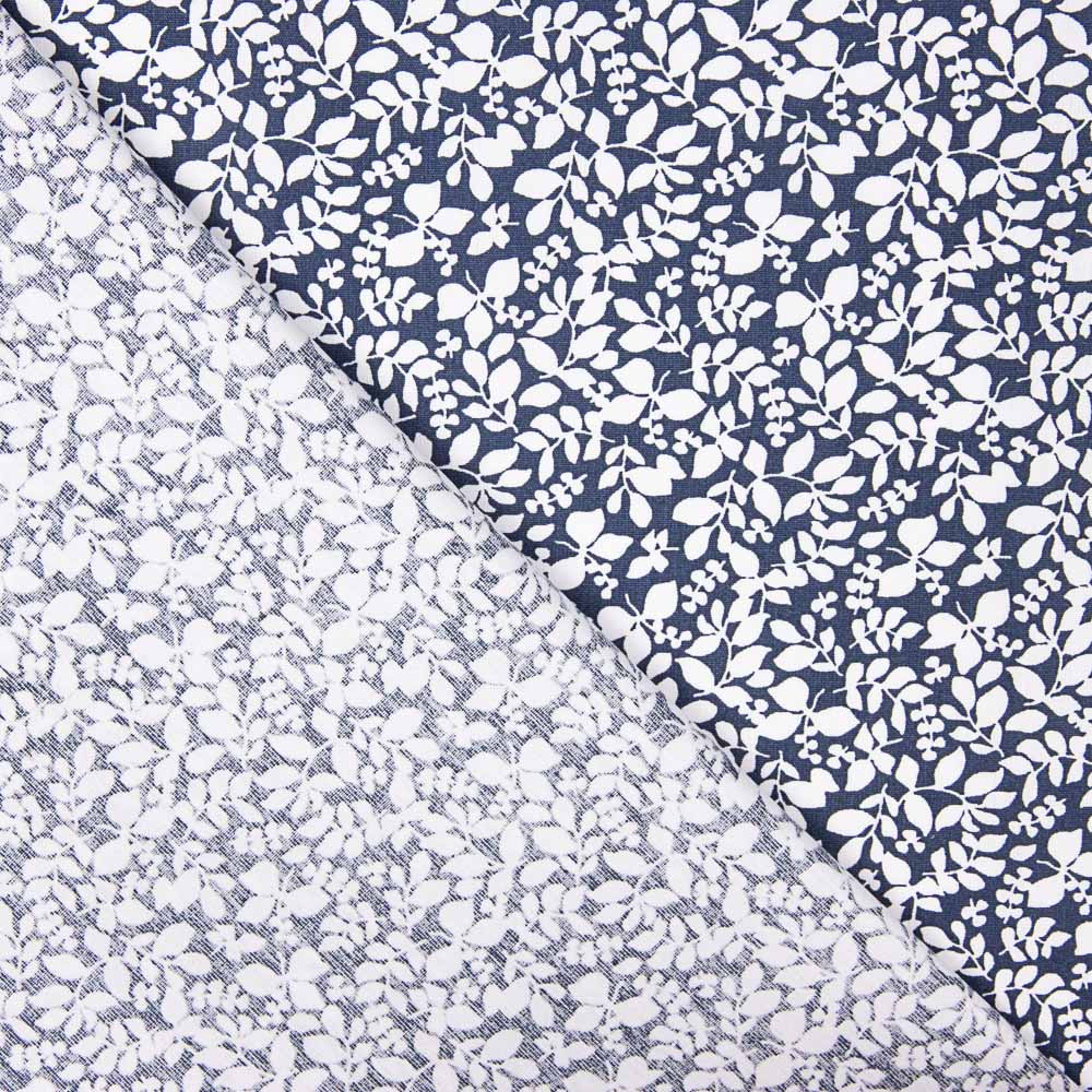 Popelín Algodón Infantil Hojas Marino - Ribes y Casals