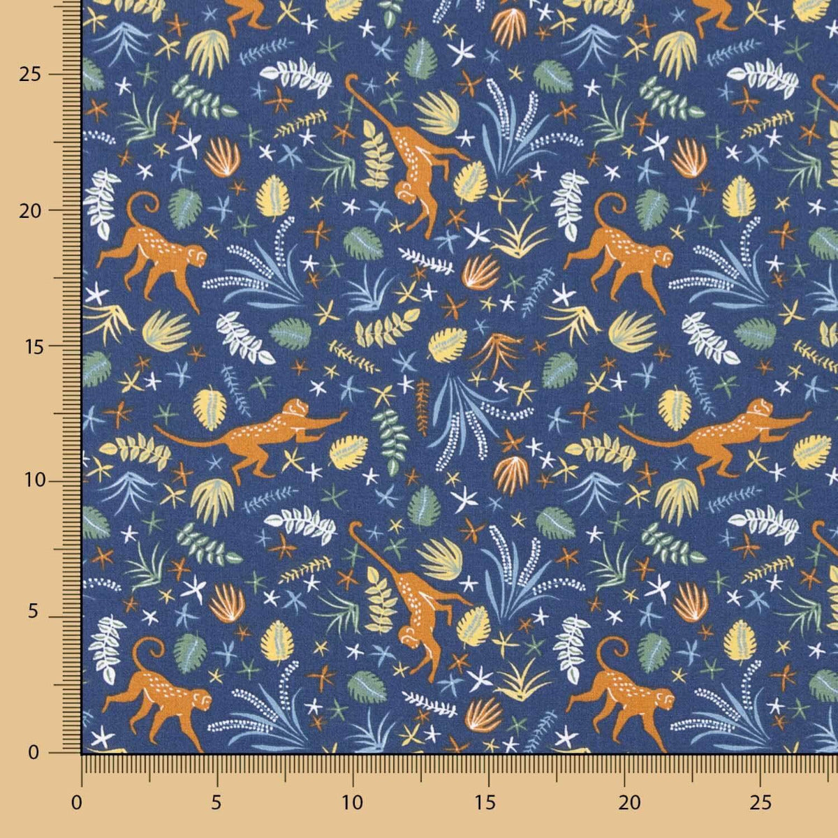 Popelín Algodón Infantil Mono Azul Marino - Ribes y Casals