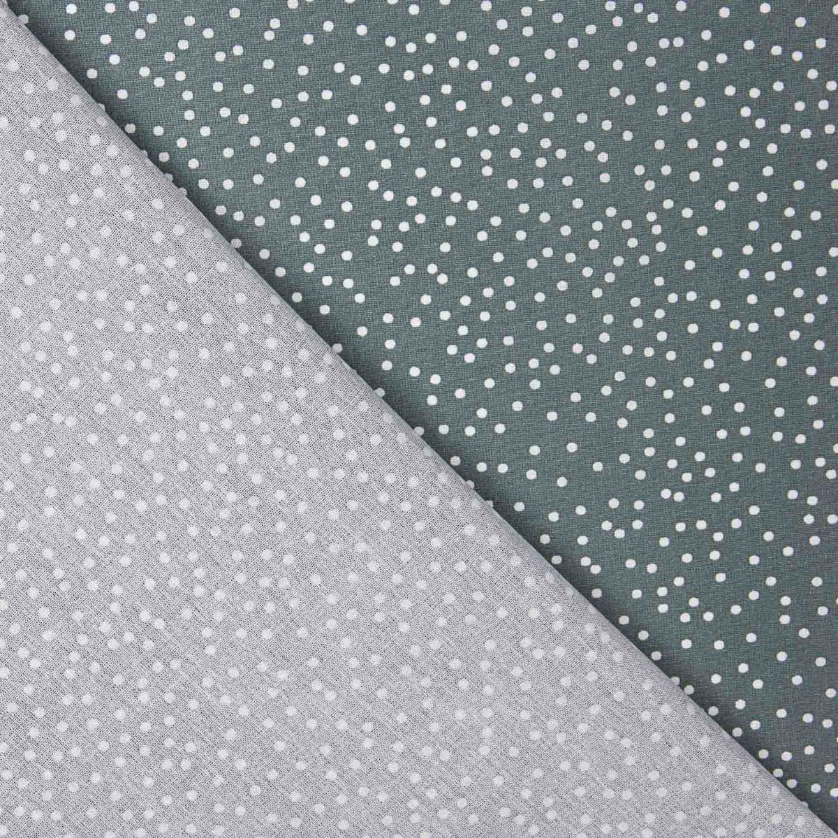 Popelín Algodón Lunares Blancos Fondo Gris Pizarra - Ribes y Casals