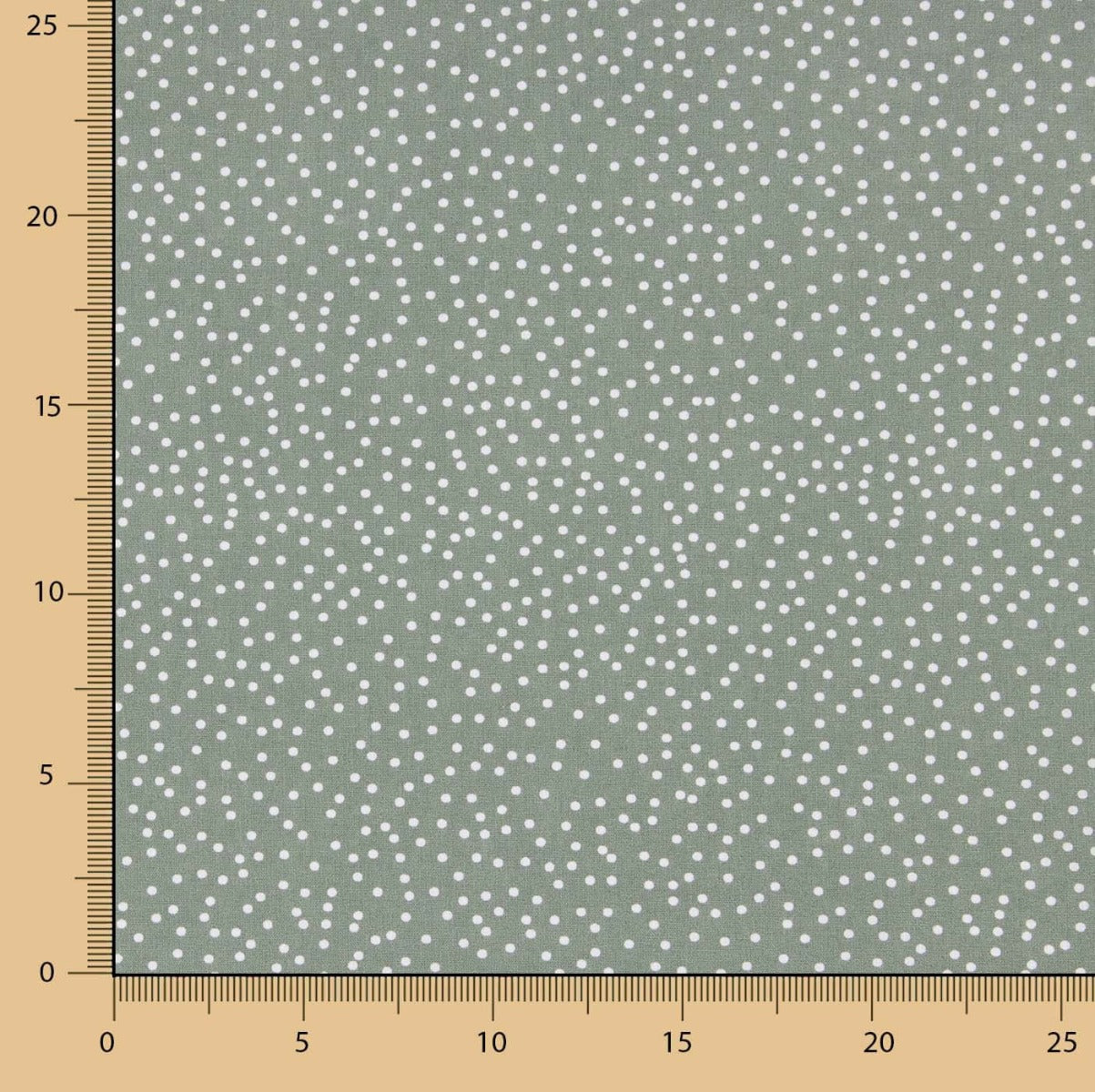 Popelín Algodón Lunares Blancos Fondo Verde Salvia - Ribes y Casals