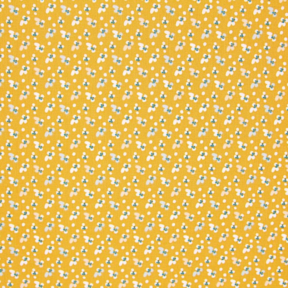 Popelín Algodón Mini Flor Ocre - Ribes y Casals