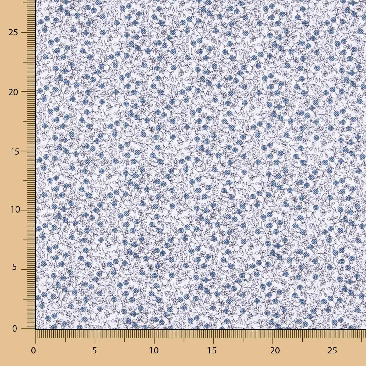 Popelín Algodón Minimals Blanco-Azul - Ribes y Casals