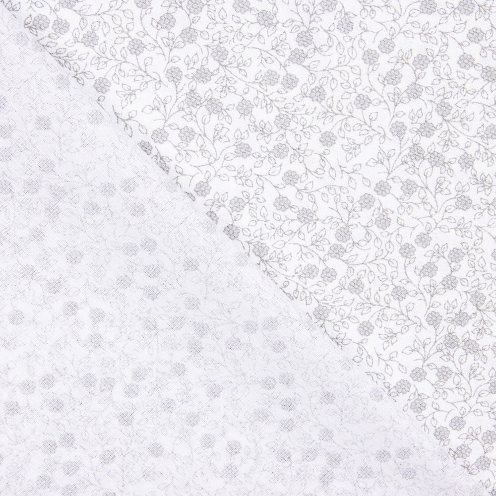 Popelín Algodón Minimals Blanco-Gris - Ribes y Casals