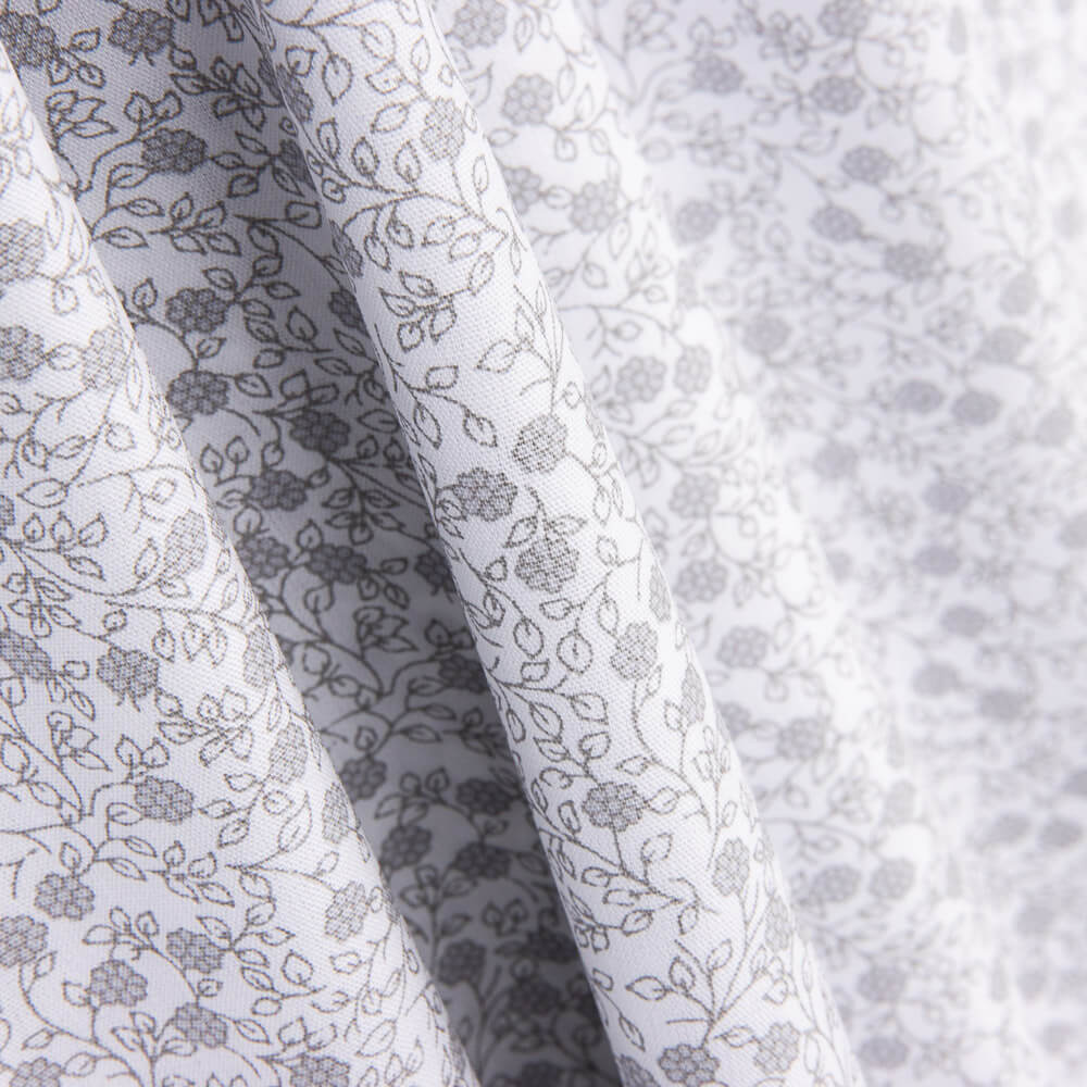 Popelín Algodón Minimals Blanco-Gris - Ribes y Casals