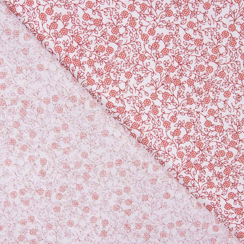 Popelín Algodón Minimals Blanco-Rosa - Ribes y Casals