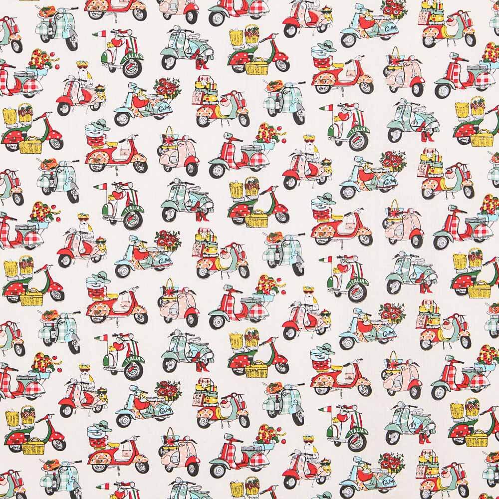 Popelín Algodón Vespas Juvenil - Ribes y Casals