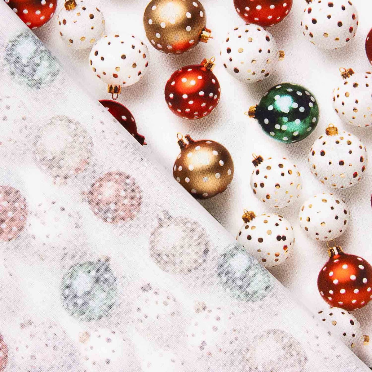 Popelín Algodón Navidad Bolas - Ribes y Casals