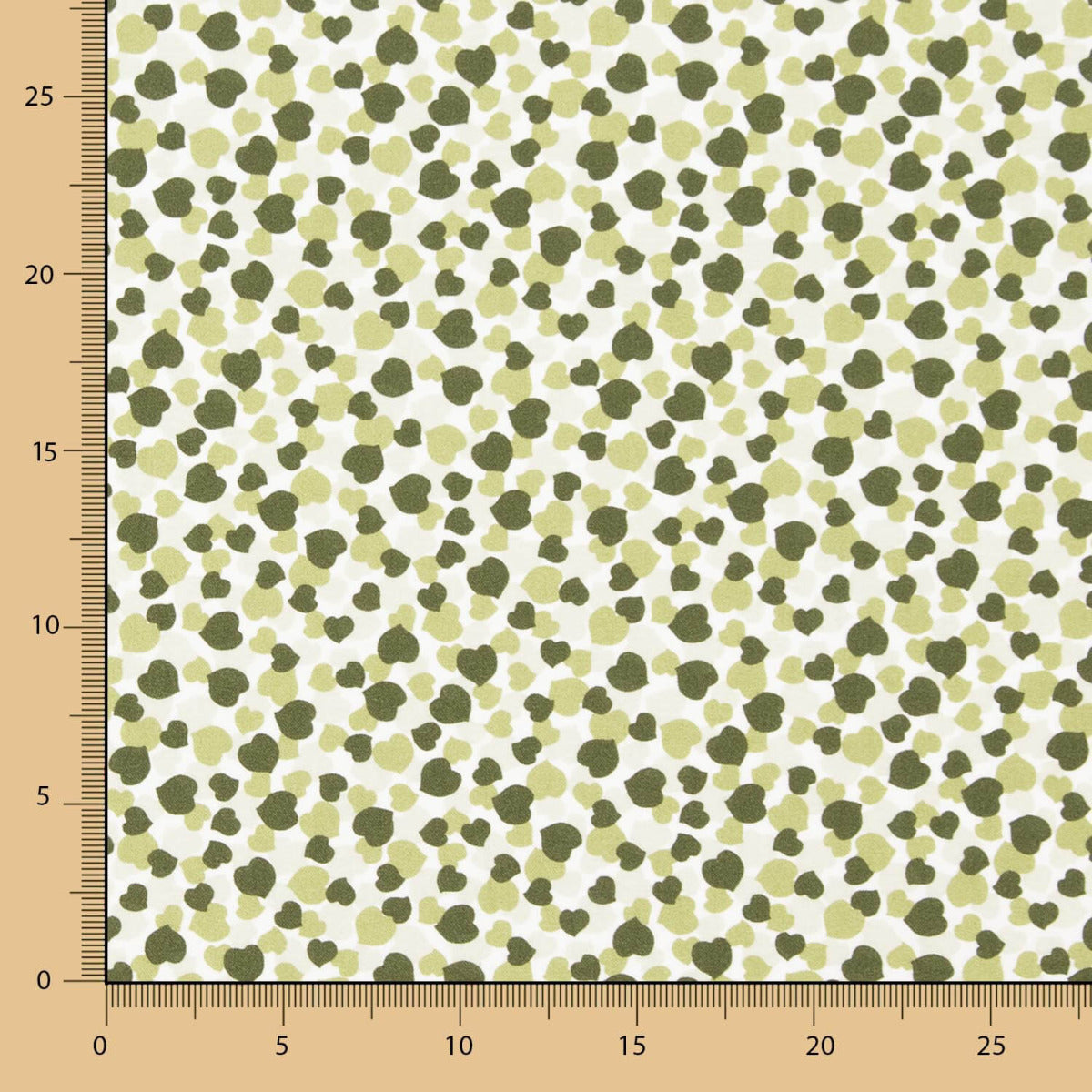 Popelín Algodón Orgánico Corazones Verdes - Ribes y Casals