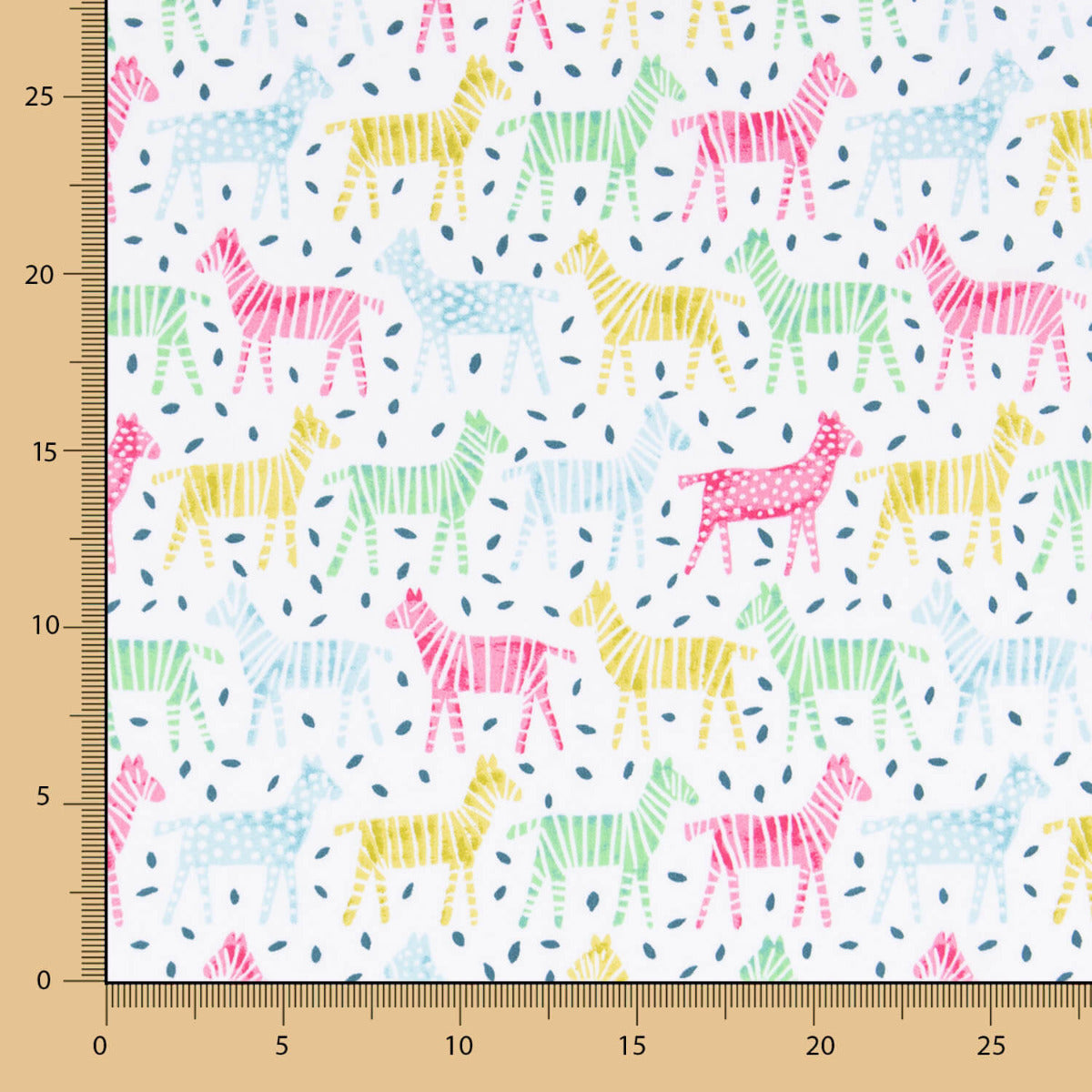 Popelín Algodón Orgánico Infantil Cebras Multicolor - Ribes y Casals