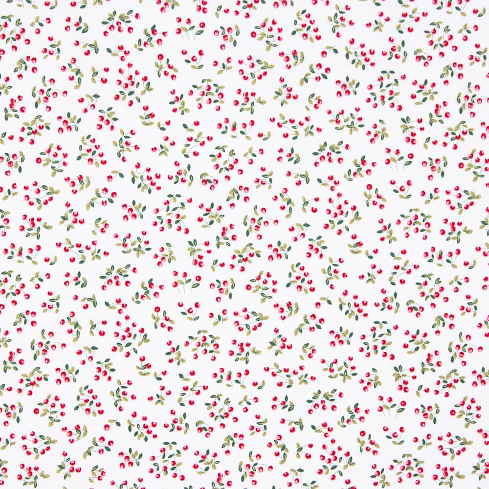 Popelín Algodón Orgánico Infantil Cerezas Mini - Ribes y Casals