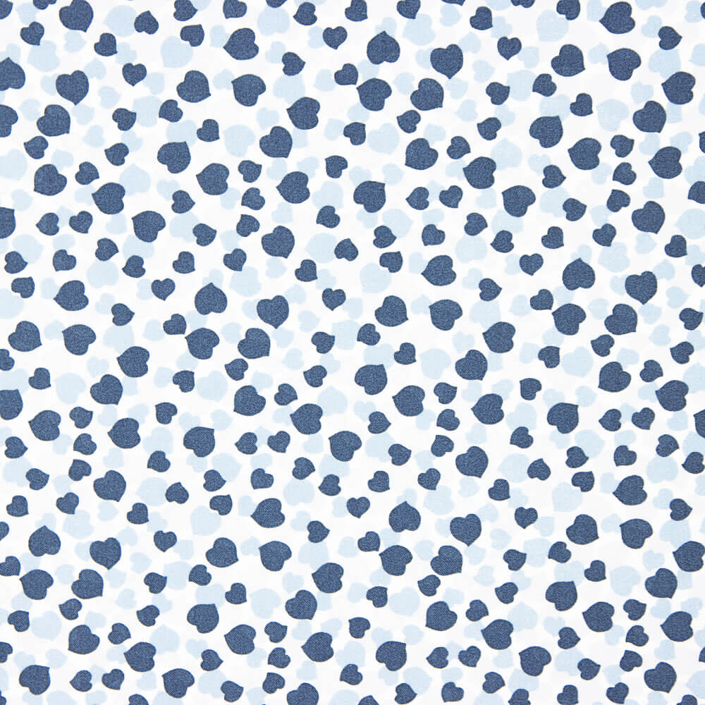 Popelín Algodón Orgánico Infantil Corazones Azules - Ribes y Casals