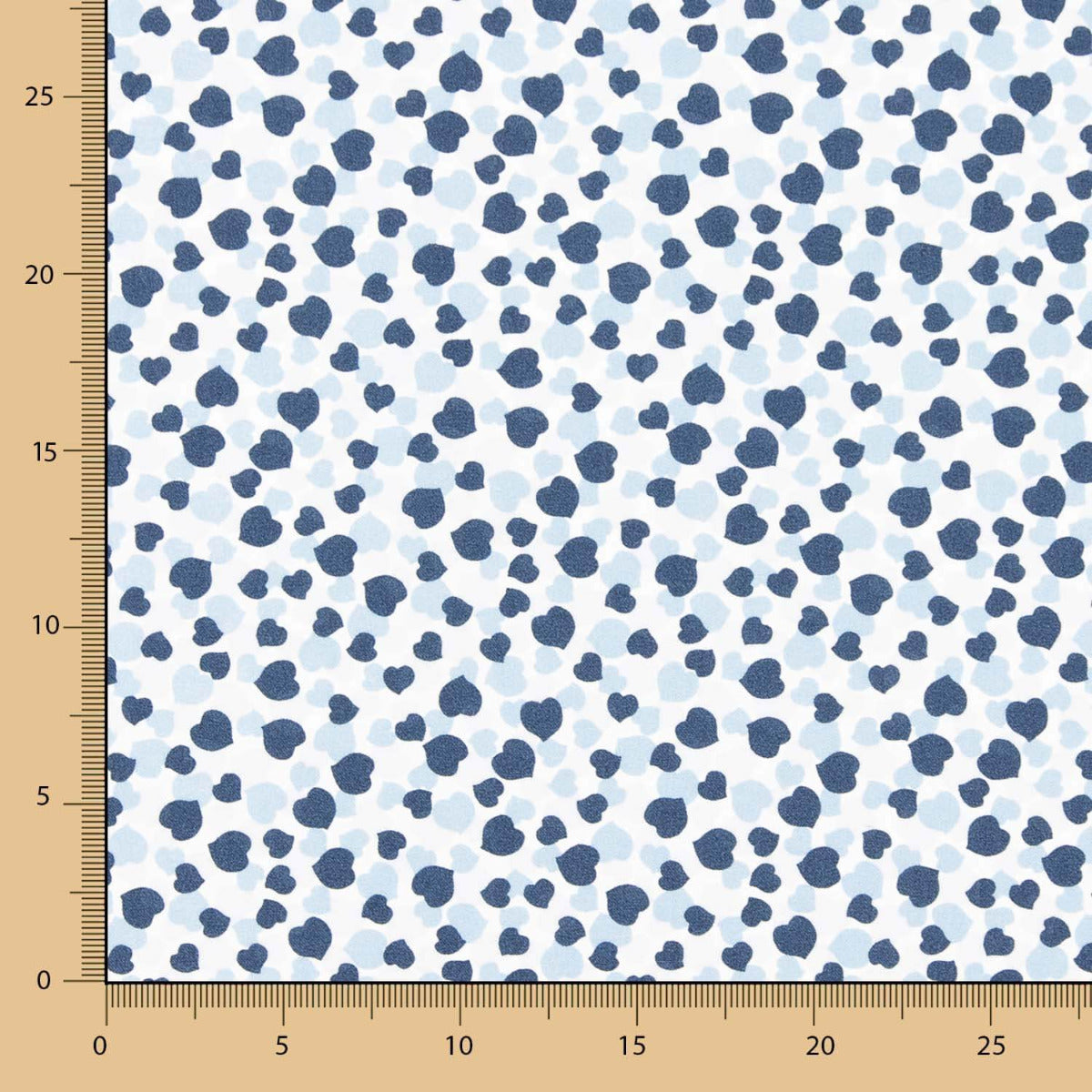 Popelín Algodón Orgánico Infantil Corazones Azules - Ribes y Casals