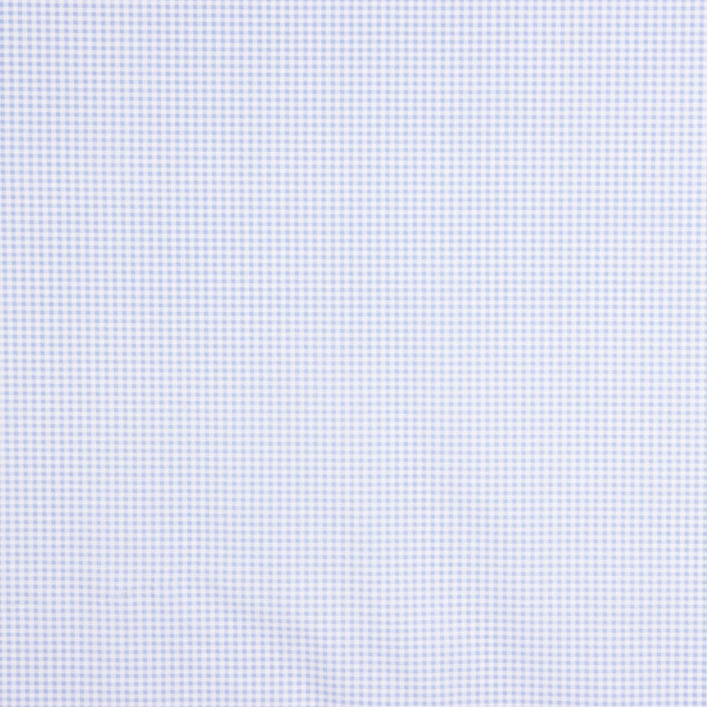 Popelín Algodón Orgánico Infantil Cuadro Pequeño Azul Claro - Ribes y Casals