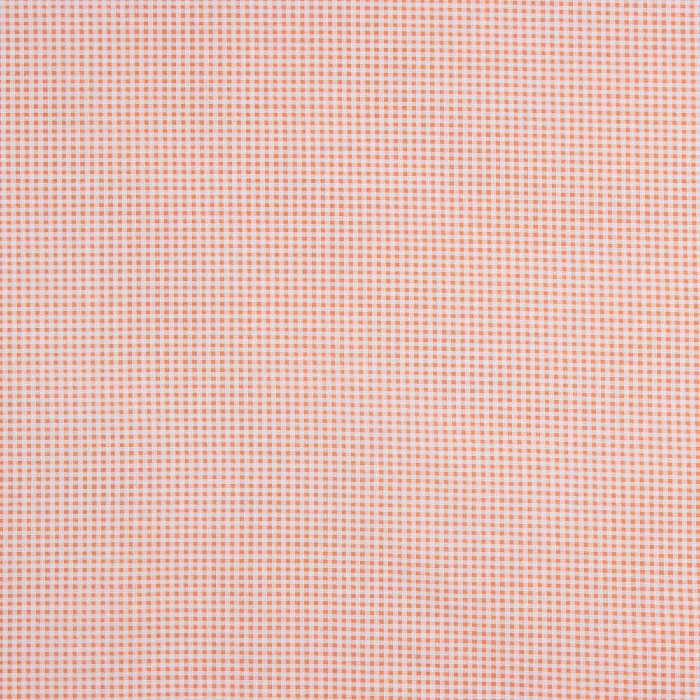 Popelín Algodón Orgánico Infantil Cuadro Pequeño Naranja - Ribes y Casals