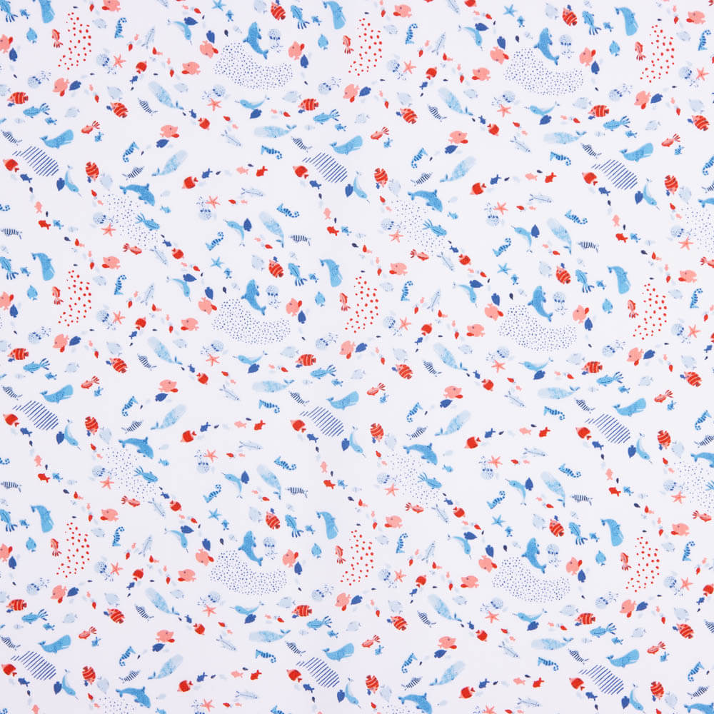 Popelín Algodón Orgánico Infantil Delfines - Ribes y Casals