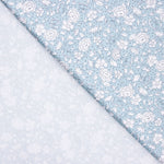 Popelín Algodón Orgánico Infantil Flor Lunar Azul - Ribes y Casals