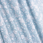 Popelín Algodón Orgánico Infantil Flor Lunar Azul - Ribes y Casals