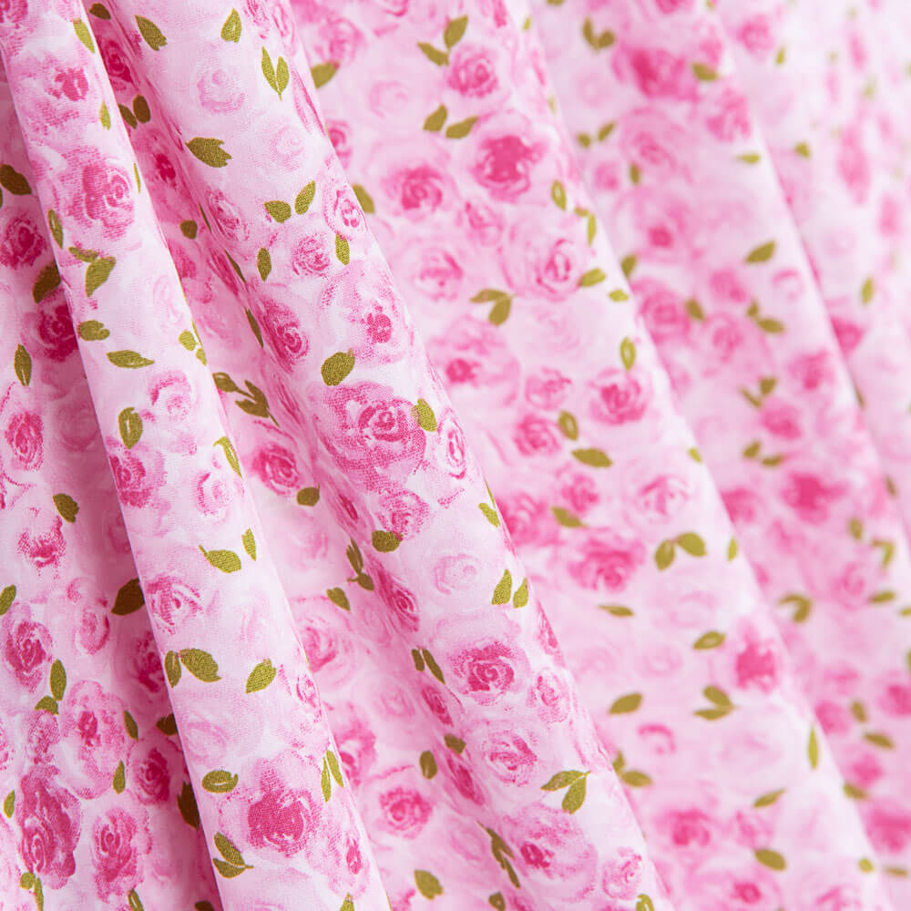 Popelín Algodón Orgánico Infantil Jardín Rosas - Ribes y Casals