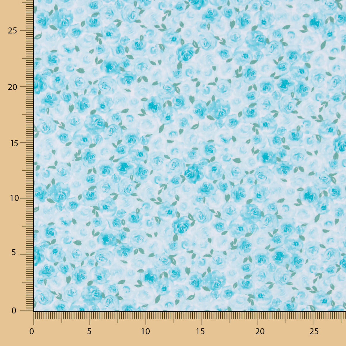 Popelín Algodón Orgánico Infantil Jardín Rosas Azules - Ribes y Casals