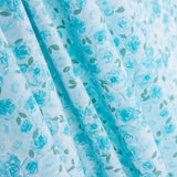 Popelín Algodón Orgánico Infantil Jardín Rosas Azules - Ribes y Casals