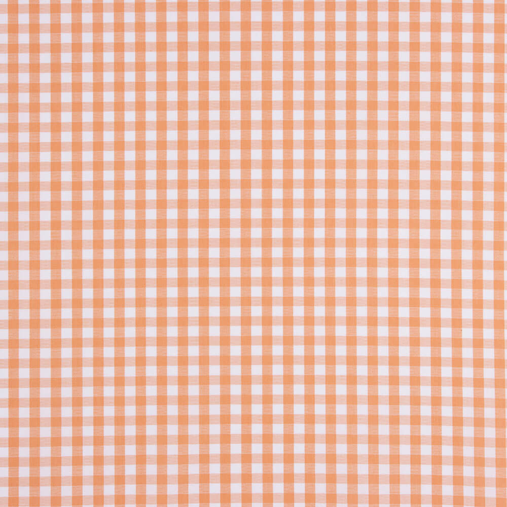 Popelín Algodón Orgánico Infantil Maxi Cuadro Naranja - Ribes y Casals