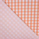 Popelín Algodón Orgánico Infantil Maxi Cuadro Naranja - Ribes y Casals