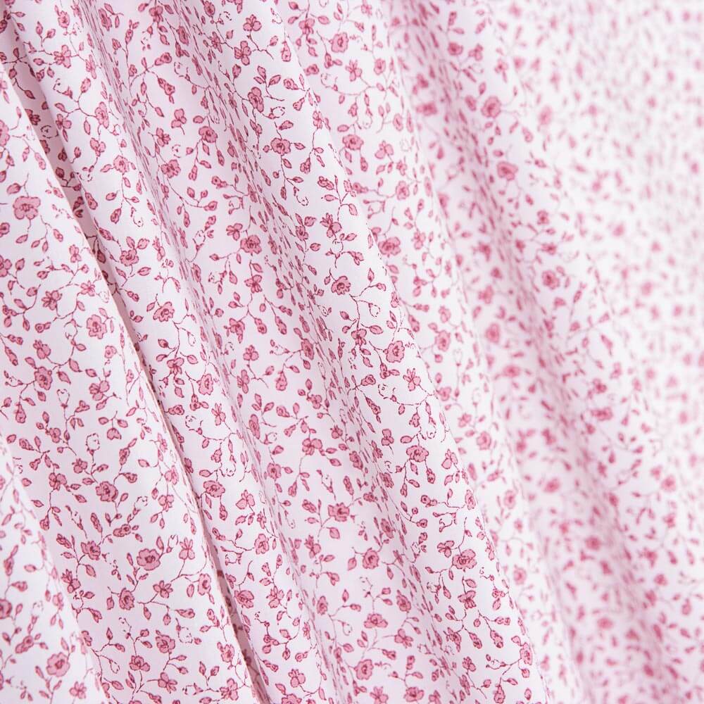 Popelín Algodón Orgánico Infantil Mini Flor Rosa - Ribes y Casals