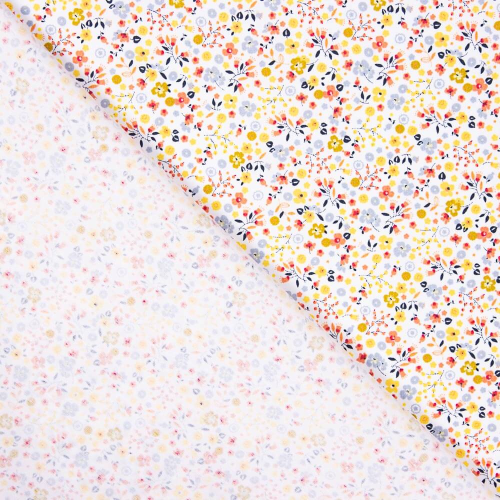 Popelín Algodón Orgánico Infantil Mini Jardín Amarillo - Ribes y Casals