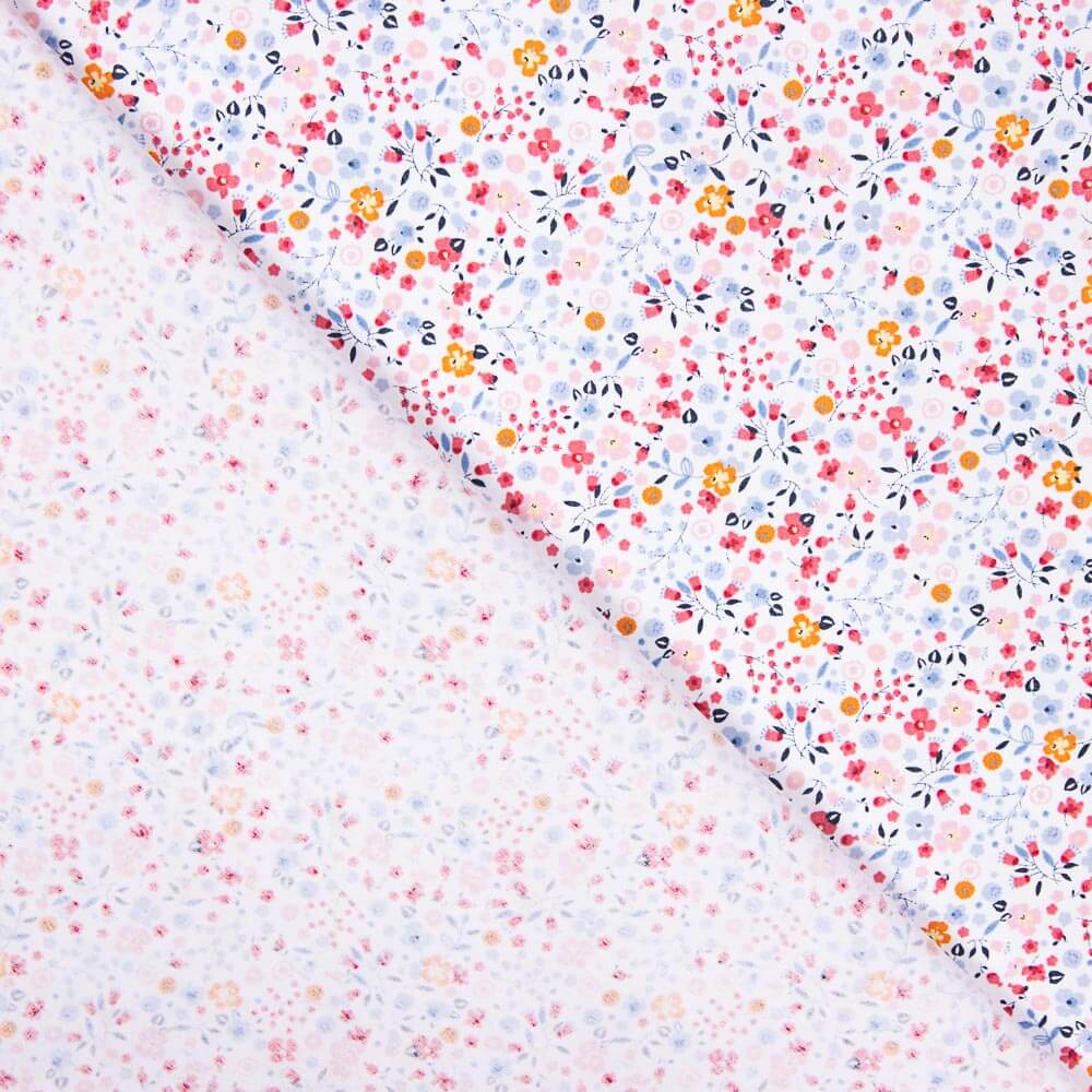 Popelín Algodón Orgánico Infantil Mini Jardín Naranja - Ribes y Casals