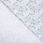 Popelín Algodón Orgánico Infantil Mini Jardín Verde Agua - Ribes y Casals