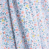 Popelín Algodón Orgánico Infantil Mini Jardín Verde Agua - Ribes y Casals