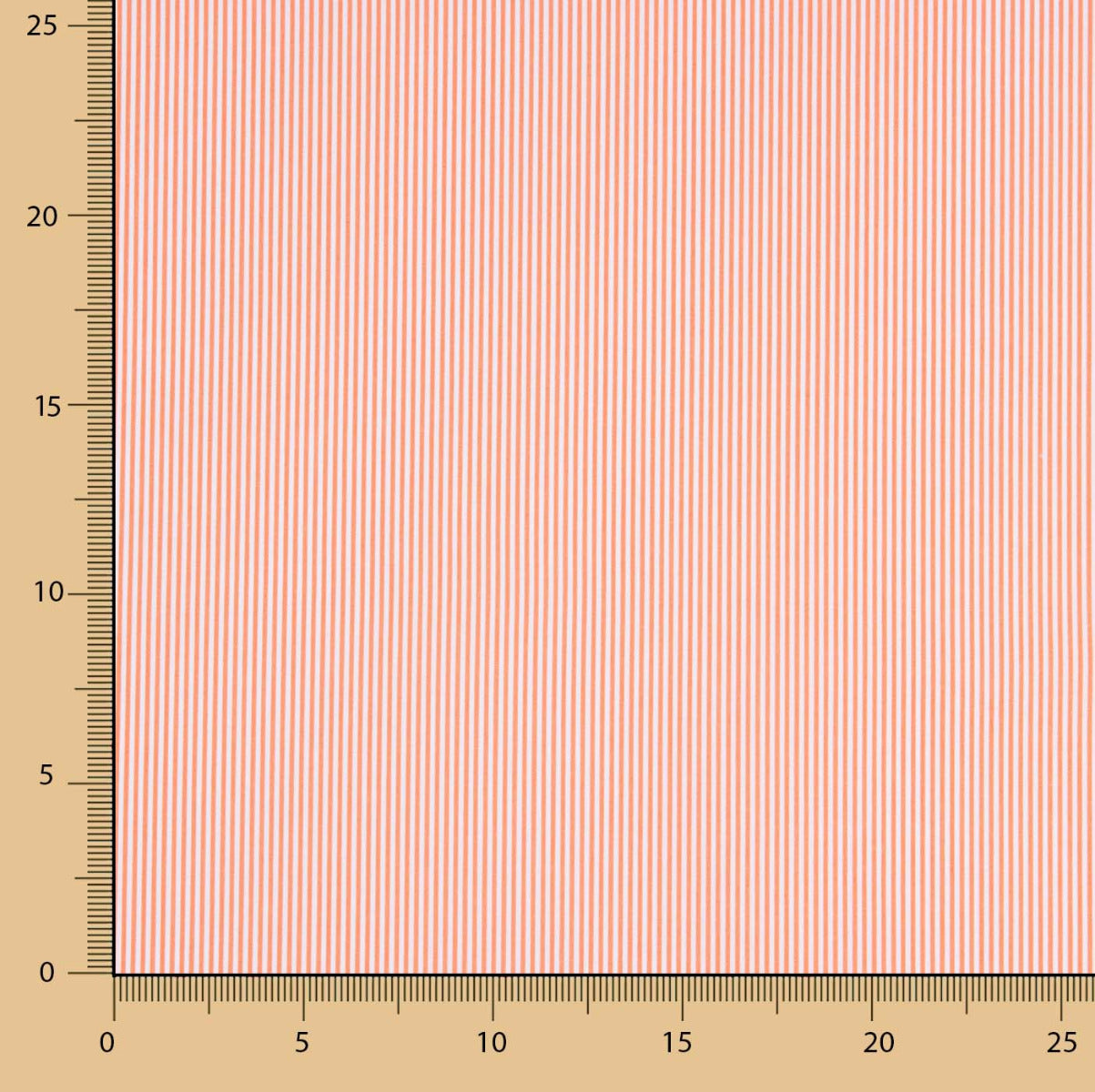 Popelín Algodón Orgánico Infantil Mini Raya Naranja - Ribes y Casals