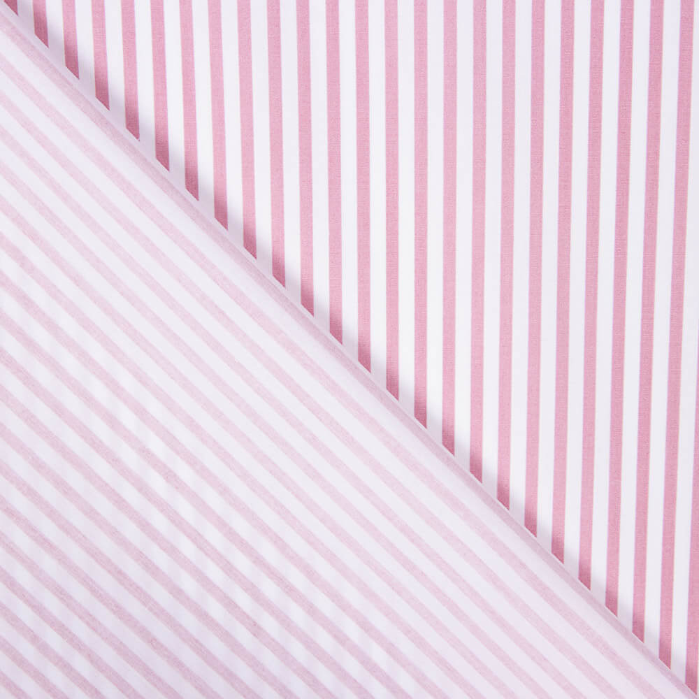 Popelín Algodón Orgánico Infantil Mini Raya Rosa - Ribes y Casals