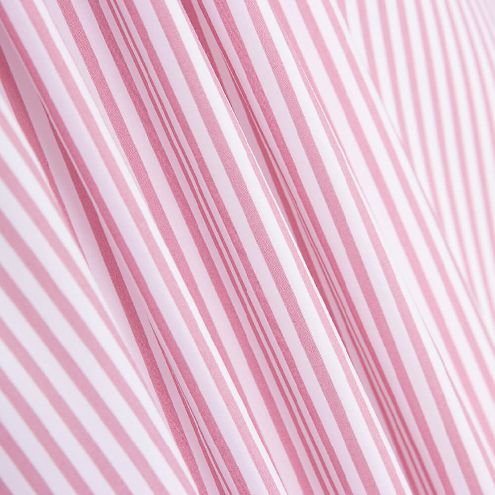 Popelín Algodón Orgánico Infantil Mini Raya Rosa - Ribes y Casals