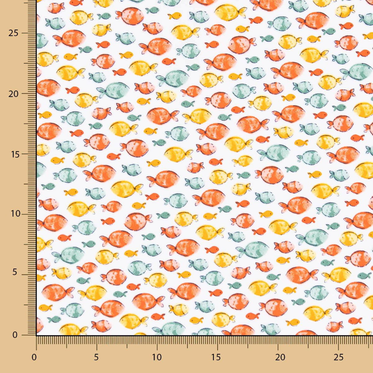 Popelín Algodón Orgánico Infantil Peces Coral - Ribes y Casals