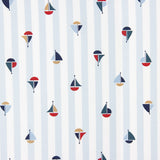 Popelín Algodón Orgánico Infantil Vichy Barcos - Ribes y Casals