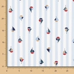 Popelín Algodón Orgánico Infantil Vichy Barcos - Ribes y Casals