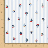 Popelín Algodón Orgánico Infantil Vichy Barcos - Ribes y Casals