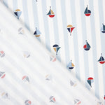 Popelín Algodón Orgánico Infantil Vichy Barcos - Ribes y Casals