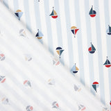 Popelín Algodón Orgánico Infantil Vichy Barcos - Ribes y Casals