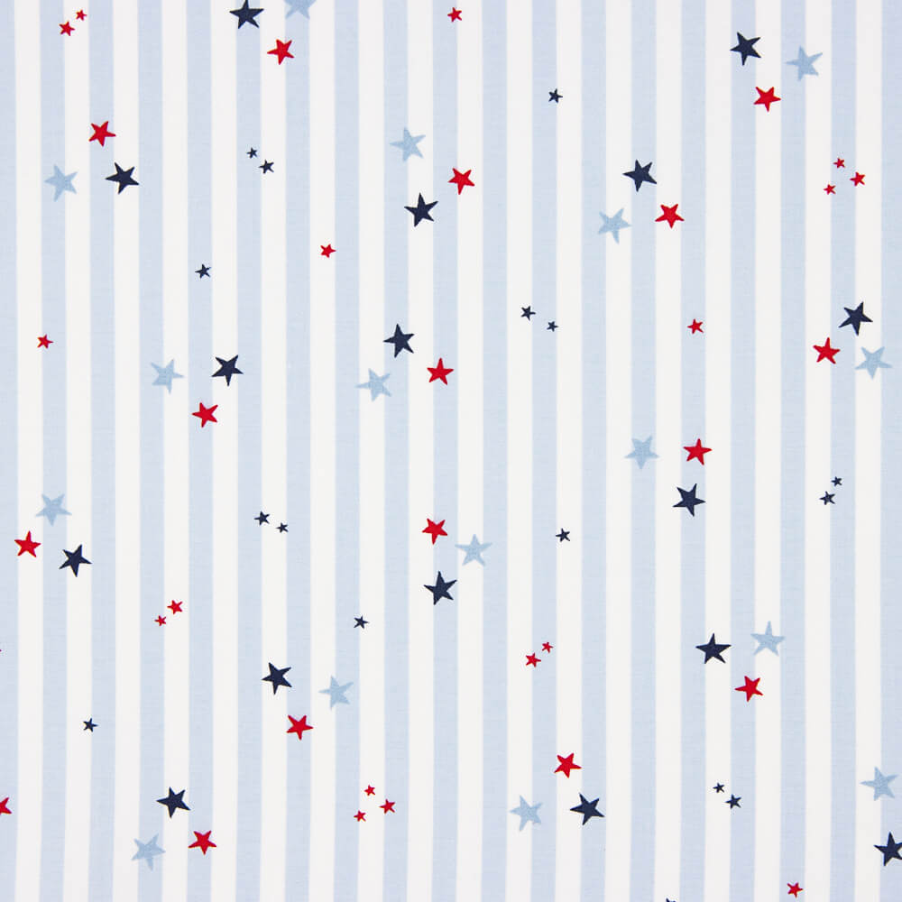 Popelín Algodón Orgánico Infantil Vichy Estrellas - Ribes y Casals