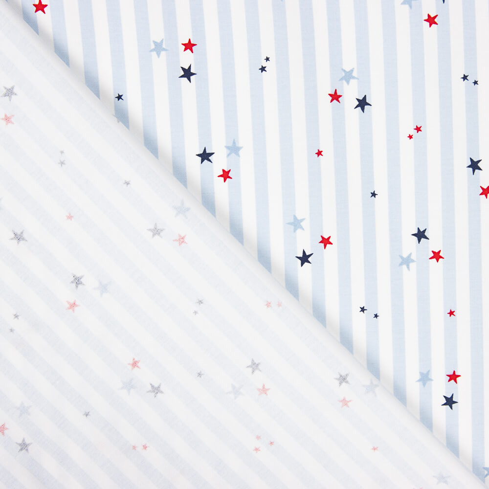 Popelín Algodón Orgánico Infantil Vichy Estrellas - Ribes y Casals