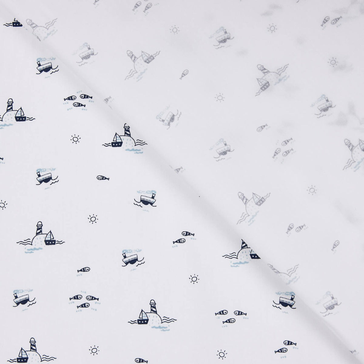 Retal Popelín Algodón Orgánico Naútico 130x150 cms - Ribes y Casals