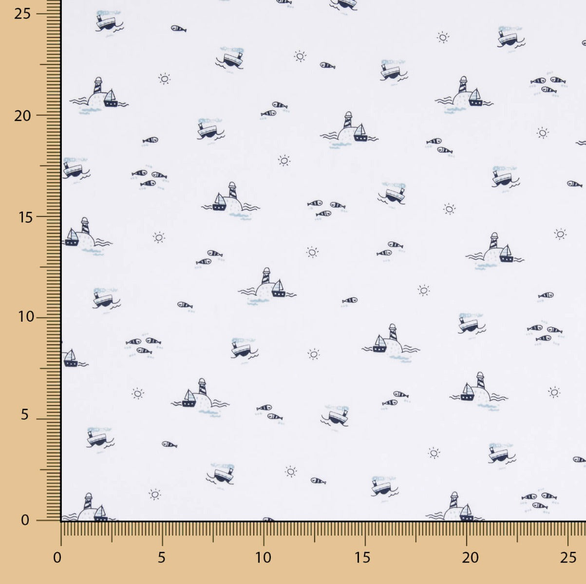 Retal Popelín Algodón Orgánico Naútico 130x150 cms - Ribes y Casals