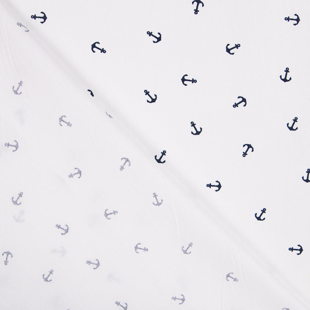 Popelín Anclas Blanco - Ribes y Casals