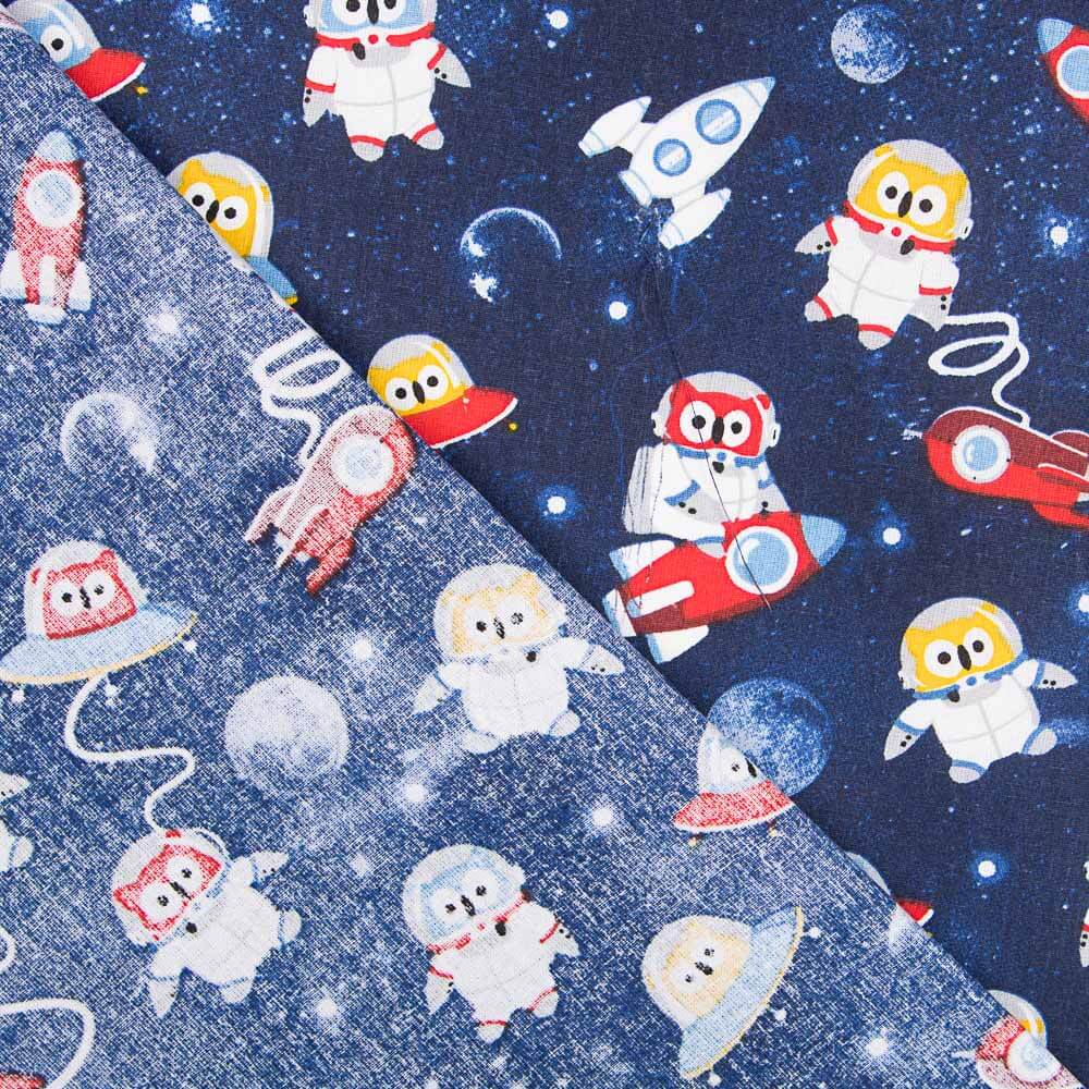 Popelín Buho Astronauta Oeko-Tex® - Ribes y Casals