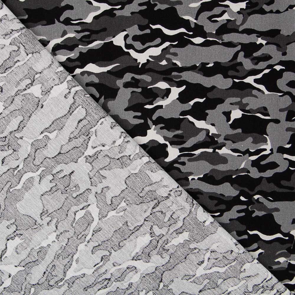 Popelín Camuflaje Gris - Ribes y Casals