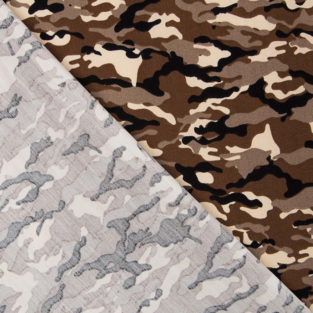 Popelín Camuflaje Marrón - Ribes y Casals