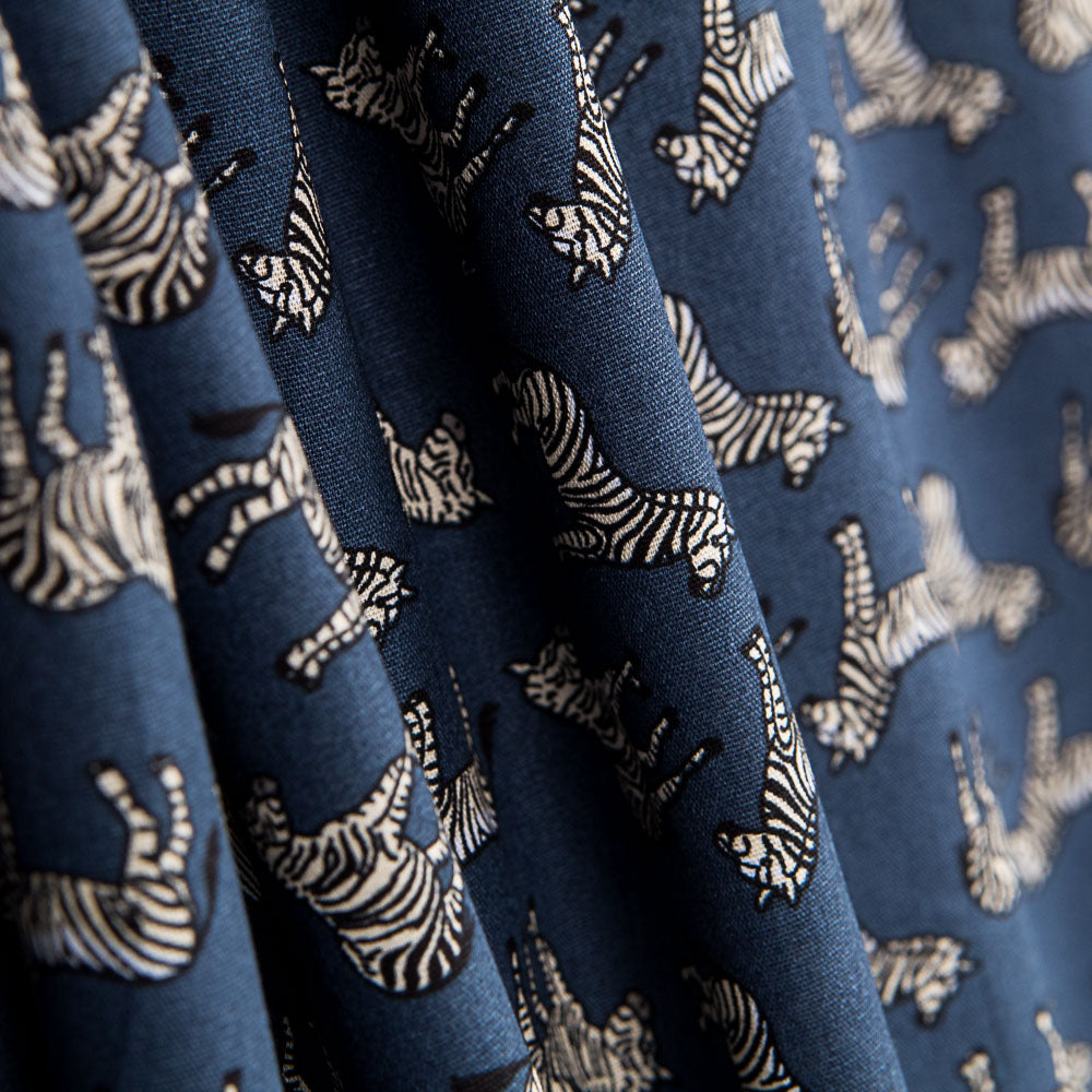 Popelín Cebras Azul - Ribes y Casals